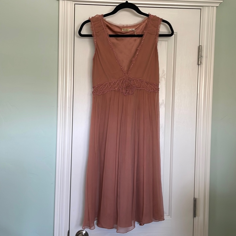 Max Studio dusty pink silk dress XS